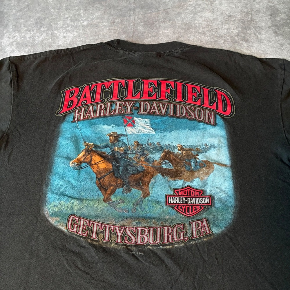 Harley-Davidson Gettysburg PA Battlefield Graphic T-Shirt Black USA
Americana